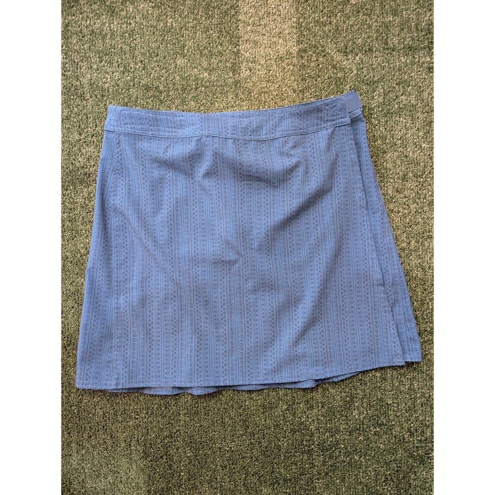 RipSkirt Hawaii Blue Geometric Tribal Print Wrap Skirt Large Quick Dry Golf